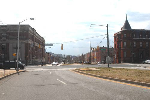 Looking from North Avenue south down Broadway